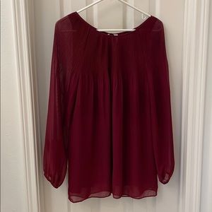 Maroon sheer blouse